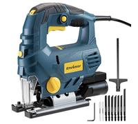 Enventor Jigsaw Tool, 800W 0-3350 SPM Electric Corded Jig Saw with LED Light, 4 Orbital Sets, 6 Variable Speed, ±45°Bevel Cutting, 10 Saw Blades, Max Cutting Depth: Wood 110mm, Metal 10mm