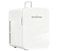 Enventor Mini Fridge 15 Litre/ 20 Can, Portable Cooler & Warmer, AC+12V DC | Dual-Core Cooling, Small Fridge for Bedrooms, Car, Skincare, Fruit and Drinks, White