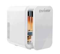 Enventor Mini Fridge 4 Litre/ 6 Can, AC+12V DC Power, Portable Cooler & Warmer for Bedrooms, Home, Car, Travel/Skincare, Cosmetics/Fruit and Drinks, White
