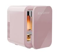 Enventor Mini Fridge 4 Litre/ 6 Can, AC+12V DC Power, Portable Cooler & Warmer for Bedrooms, Home, Car, Travel/Skincare, Cosmetics/Fruit and Drinks, Pink