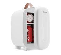 Enventor Mini Fridge 4 Litre/ 6 Can, AC+12V DC Power, Portable Cooler & Warmer, Small Fridge for Bedrooms, Car, Skincare, Fruit and Drinks, White