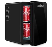 Enventor Mini Fridge 6 Litre, 8 Can Mini Fridges for Bedrooms, AC+12V DC Power Cooler & Warmer, Portable Small Fridge for Car, Travel, Home/Skincare, Makeup, Cosmetics/Drinks, Fruit, Food, Black