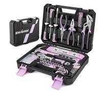 Enventor Pink Tool Kit Set for Women, 108PCS General Household Hand Tool Kit with Storage Toolbox, Ladies Small Tool Kits for Home