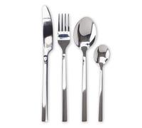Envenzo 16-Piece Stainless Steel Cutlery Set, Modern Silverware Set for 4, Dishwasher Safe, Mirror Polished Cutlery Set Spoon, Knife and Fork Set, Black, Gold, Silver, Steel (Stainless Steel)