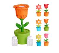 Envenzo Flower Bubble Blowing Machine with Light and Sound, Battery Operated, Includes 2x40ml Solution, Ages 2+ Random Design