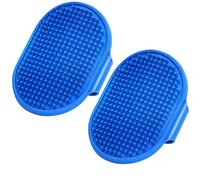 Envenzo Grooming Silicone Mitt For Dogs and Cats Rubber Gloves Brush Pet Hair Remover, Washing, Soothing Massage by Envenzo (Blue, Two Pieces)
