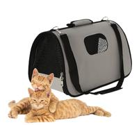 Envenzo Pet carrier bag for Cats/Puppies/Small Dogs Breathable Mesh With Shoulder Strap Durable Basket 43X25X25CM Up To 10KG (Beige)