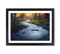 Enviable Forest Stream Framed Print | A2 Black Framed Wall Art | Ready to Hang | Modern Landscape Picture | Living Room Bedroom Lounge Office