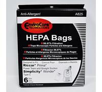 EnviroCare HEPA Filtration Vacuum Cleaner Bags, Set of 6, Fit Riccar Prima, Simplicity Wonder Type C, Green Collar System, Replaces RCH-6, SCH-6