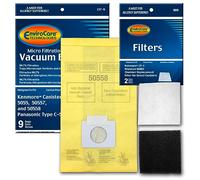 Envirocare Kenmore Mircrofiltration Canister Vacuum Bags 50558 5055 50557 (9 Bags & 2 Cf1 Filter)