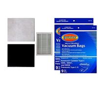 Envirocare Replacement Micro Filtration Vacuum Bags Designed to Fit Kenmore Canister Type C or Q 50555, 50558, 50557 and Panasonic Type C-5 18 Pack. Also Includes 1 EF-2 Filter and 2 CF-1 Filters