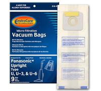 EnviroCare Replacement Micro Filtration Vacuum Cleaner Dust Bags for Panasonic Types 3, U-6-9 Pack, White