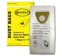 EnviroCare Replacement Vacuum Cleaner bags designed to fit Shop Vac Mighty Mini performance plus vacuums 3 bags and 1 filter