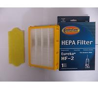 EnviroCare Replacement Vacuum Cleaner HEPA Filter Designed to Fit Eureka HF-2 Uprights. 1 HEPA Filter and 1 Foam Filter