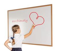Enviromentally Friendly Dry-Wipe Non-Magnetic Whiteboard| Light Oak Effect Frame 90x 120cm| Made in The UK from Recycled Materials