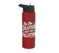 Environment Climate Change Be The Solution Not The Pollution Stainless Steel Insulated Water Bottle