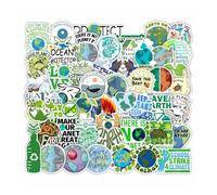 Environmental Protection Stickers,50 Sun Resistant Earth Day Decals | Kids Stickers for Laptop, Water Bottles, Desks, Skateboards, Notebooks, Water Cups