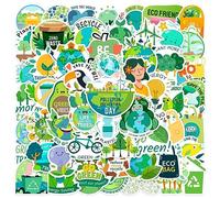 Environmental Protection Stickers 50PCS for Adults Teens,Save The Earth Green Eco Friendly Waterproof Decals for Laptop Water Bottle Scrapbook Journal Luggage Helmet Refrigerator Phone Computer