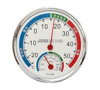Environmental Weather Indicators- Manual Display Instrument, Stainless Steel Material, Wall Mount Temperature Humidity Reader With Clear Scale Panel | Residential Conservatory Nursery Cooking Area Uti