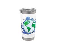 Environmentalist Art Globe Design and Sustainability Earth Stainless Steel Insulated Tumbler