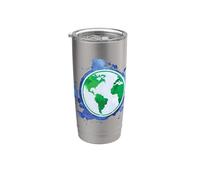 Environmentalist Art Globe Design and Sustainability Earth Stainless Steel Insulated Tumbler