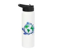 Environmentalist Art Globe Design and Sustainability Earth Stainless Steel Insulated Water Bottle
