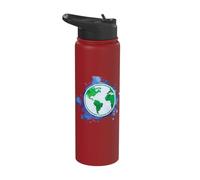 Environmentalist Art Globe Design and Sustainability Earth Stainless Steel Insulated Water Bottle