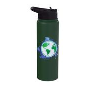 Environmentalist Art Globe Design and Sustainability Earth Stainless Steel Insulated Water Bottle