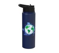 Environmentalist Art Globe Design and Sustainability Earth Stainless Steel Insulated Water Bottle