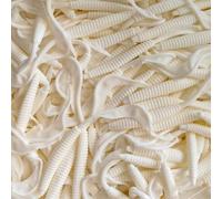 Environmentally Friendly Soft Worm Lures Designed For Fishing With Realistic Textures For Effective Catching(White)