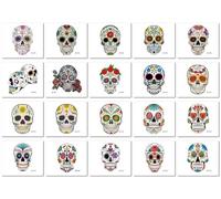 Environmentally Friendly Sugar Skull Head Day Of The Dead Tattoo Stickers Funny Prank Children And Adults Horror Face StickersB:60×85mm