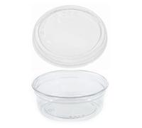 Enviropack 25 Deli Pots with Lids, Clear and Firm Pots for Cold Food. Freezer Safe. Made of Recyclable Clear Plastic (8oz)