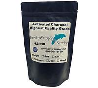 EnviroSupply 12x40 Mesh Size Coconut Shell Activated Carbon, Premium Charcoal Filter Media for Aquarium and Water Filtration (Removed Odors and Discoloration) - Resealable Bulk 1 Pound Bag (455 Grams)