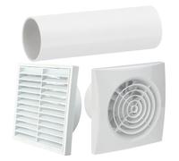 Envirovent Silent Extractor Fan 100mm with Timer - Ultra Quiet 4 Inch Fan + Kair Ducting Pipe & White Vent Grille - Exhaust Fan for Moisture, Mould & Odour Control in Bathrooms, Kitchens & Toilets