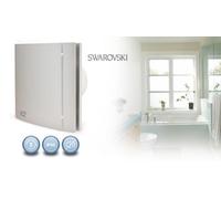 Envirovent Swarovski Sildes100Gk 4" Square Front Face Silent Design Fan - Grey With Adjustable Run-On Timer