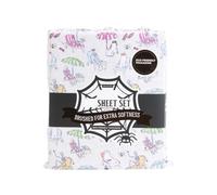 Envogue Halloween Sheet Set, King Size, Skeletons at The Beach, Brushed Soft Polyester