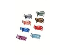EnVogue Style | Medium size Hair Claw Clips/Hair Clutchers Imported Acrylic Material Stone Butterfly Hair Clips for Women Multicolour (Light Transparent) (Pack of 8) 01