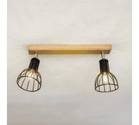 Envostar Aria ceiling lamp, oiled oak, 2-bulb