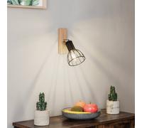 Envostar Aria wall light, oiled oak, 1-bulb