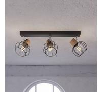 Envostar Fence ceiling light, metal/wood, 3-bulb.