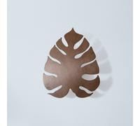 Envostar Folah wall light, leaf shape, walnut, 40 x 35 cm