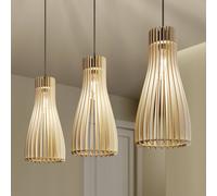 Envostar Furn pendant light, birch plywood, 3-bulb