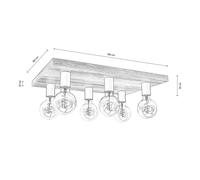 Envostar Lobo ceiling lamp 6-bulb pine walnut