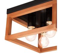Envostar Phelan ceiling light 4-bulb wood/black