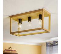 Envostar Rowan oak ceiling light, 3-bulb
