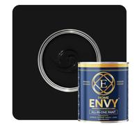 ENVY All-in-One Paint - High Coverage Paint for Interior & Exterior Walls, Wood & Furniture | Multi Surface Paint & Primer | Designer Colours For All Walls - Black Night - 1L - Matt