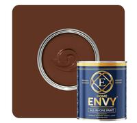 ENVY All-in-One Paint - High Coverage Paint for Interior & Exterior Walls, Wood & Furniture | Multi Surface Paint & Primer | Designer Colours For All Walls - Chocolate - 2.5L - Matt