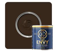 ENVY All-in-One Paint - High Coverage Paint for Interior & Exterior Walls, Wood & Furniture | Multi Surface Paint & Primer | Designer Colours For All Walls - Dark Chocolate - 2.5L - Matt