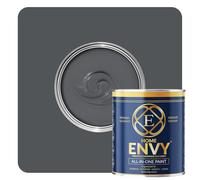 ENVY All-in-One Paint - High Coverage Paint for Interior & Exterior Walls, Wood & Furniture | Multi Surface Paint & Primer | Designer Colours For All Walls - Dark Grey - 5L - Matt