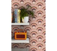 Envy Curve Retro Geometric Wallpaper in Cream Envy Cream